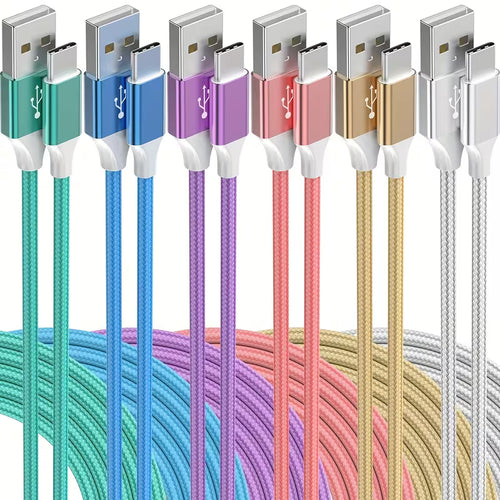 USB C Cable, 6Pack USB to USB C Cable Type C Charger Fast Charging Cable Nylon